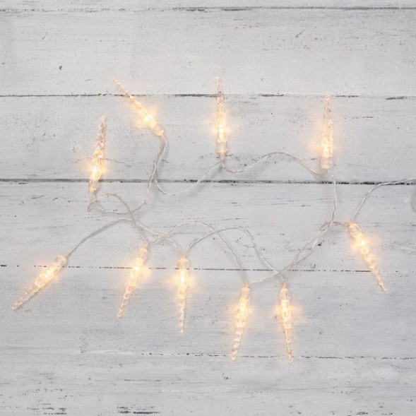 Гирлянда NEON-NIGHT (303-093) ГИРЛЯНДА &quot;СОСУЛЬКИ&quot; 1.5 М, 10 LED, ПР-Й ПВХ, ТЕПЛЫЙ БЕЛЫЙ,