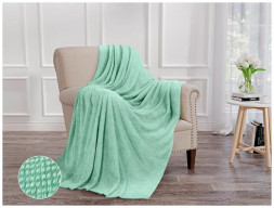 Плед ОРИОН НФ-00003252 Wellsoft luxe/Шахматка, мятный/Евро-мини