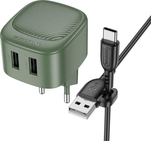 СЗУ BOROFONE (6941991109317) BAS21Aa Olive Green СЗУ 2USB 2.1A