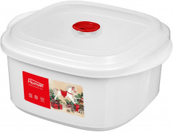 Емкость для сыпучих продуктов HOMVER Емкость для СВЧ &quot;Bergamo&quot; 2,5л с клапаном (белый) 223139029/01