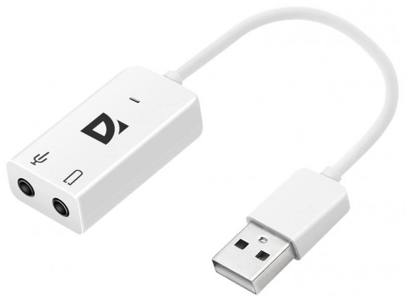 Адаптер DEFENDER (63002) Внешняя USB звуковая карта AUDIO USB