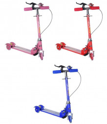 Самокаты SILAPRO Самокат 3-х колесный, алюминий, ПВХ колеса, тормозная система, звонок, 50кг 131-026