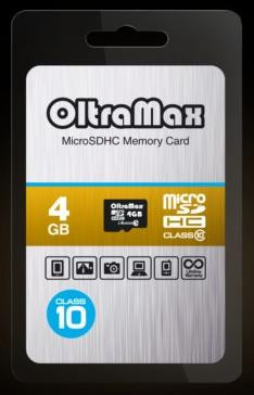 Карта памяти OLTRAMAX MicroSDHC 4GB Class10