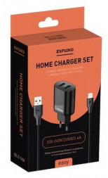 Сетевое ЗУ EXPLOYD EX-Z-1436 СЗУ micro USB 2.4A 2хUSB чёрный