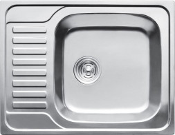 Мойка врезная GOTA ROCIO 283213 Мойка врезная 0,8мм 580*485 мм.R гл.18см. вып. 3 1/2 глянцевая, с сифоном 0.8/180 (5)
