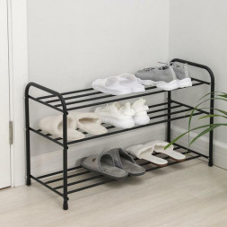 Обувница ИСТОК Подставка для обуви - 3 полки 80 см арт.ПО382 цв.Чёрный