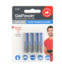 Элементы питания GOPOWER (00-00015602) Super Power Alkaline AAA/ LR03