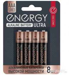 Батарейка алкалиновая ENERGY Ultra LR03/8B (АAА) 104979