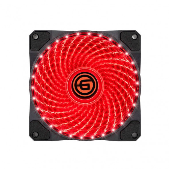 Вентилятор GINZZU LED 12LR33 (красный) (17614)