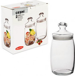 Набор банок (2шт.) стекл. 97425 (1,1л) без деколи 1/6шт. PASABAHCE 97425B