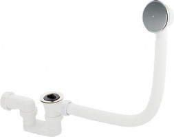 Сифон на ванну ARTICPLAST 8745 Сифон для ванны с переливом, с пробкой, из АБС пластика, модель СТАНДАРТ, цвет БЕЛЫЙ