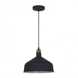 Cветодиодный светильник CAMELION (13029) PL-425L C62 черный + медь (Светильник подвесной AMSTERDAM, 1х E27, 60Вт, 230В, металл)