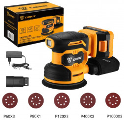 Шлифмашина DEKO DKCG20-125, 20В, 1*2.0Ач 063-4022