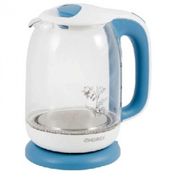 Чайник электрический ENERGY E-281 стекло бело-серый