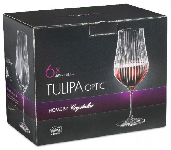 Набор бокалов для вина CRYSTALEX CR550101TO Набор бокалов для вина TULIPA OPTIC 6шт 550мл