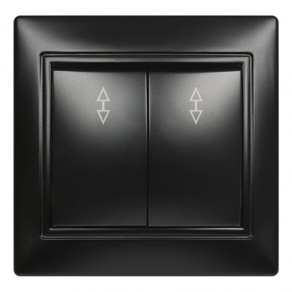 выключатель SMARTBUY (SBE-01b-10-SW2-1-c) Венера, 2-клавишный,черный