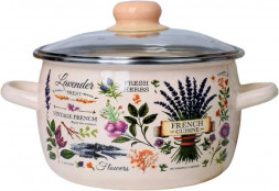 Кастрюля APPETITE эмал сфер Эдем 4,0л стекл/кр ТМ