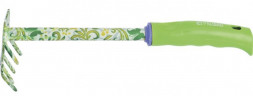 Грабли PALISAD Грабли 5-зубые, 85х310 мм, стальные, пластиковая рукоятка, FLOWER GREEN 62039