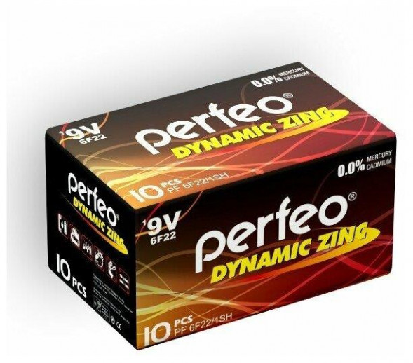Элементы питания PERFEO 6F22-1SH DYNAMIC ZINC