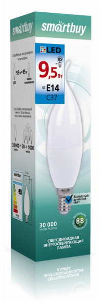 Лампа SMARTBUY (SBL-C37Can-9_5-60K-E14) 9,5W/6000/E14