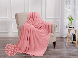 Плед ОРИОН НФ-00003253 Wellsoft luxe/Шахматка, роза/Евро-мини