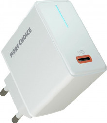 СЗУ MORE CHOICE (4610196408632) NC60 СЗУ 1USB-C 3.0A PD 20W быстрая зарядка White