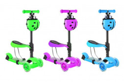 Самокаты SILAPRO Самокат с корзинкой, 3 цвета, сиденье, 3 колеса PU, до 50кг 131-072