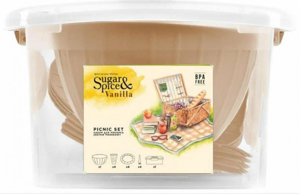 Набор для пикника SUGAR&amp;SPICE SE181212005 на 4 персоны латте (14 предметов)
