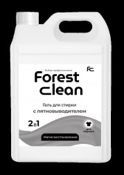 Гель для стирки белья FOREST CLEAN 2в1 Гель для стирки белья с ПЯТНОВЫВОДИТЕЛЕМ "Магия черного" 5л