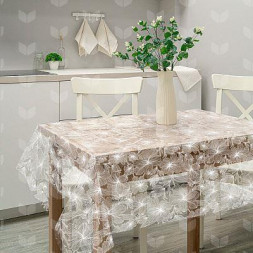 Скатерть РЫЖИЙ КОТ Скатерть ПВХ Гибискус коллекция Ажур размер 110х132 см