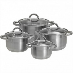 Набор посуды из нерж.стали WEBBER BE-630/8 8 пр. 2,2л, 3,0л, 4,0л, 5,2л