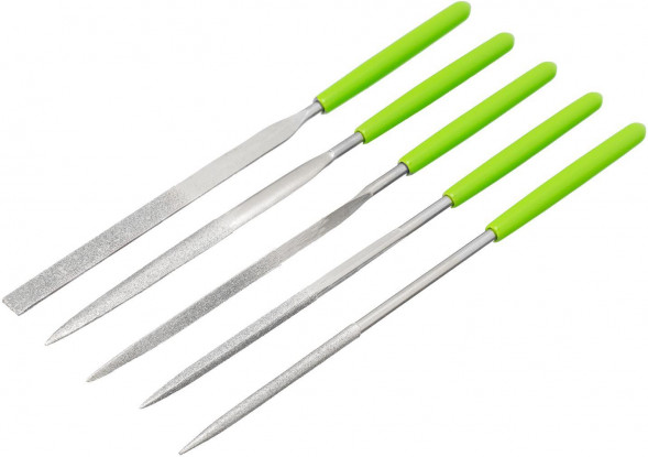 СИБРТЕХ Набор надфилей алмазных, 140 х 50 х 3 мм, 5 шт 158307