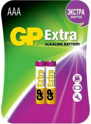 GP Батарея Extra Alkaline 24AX LR03 AAA (2шт) блистер