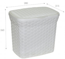 Контейнер VIOLET Контейнер для стирального порошка "Ротанг" 10л (белый) 421106