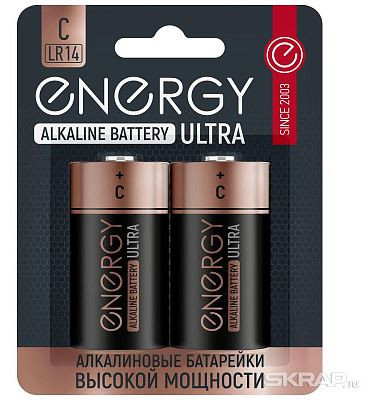 Батарейка алкалиновая ENERGY Ultra LR14/2B (С) 104982