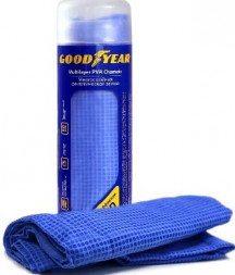 Салфетка для автомобиля GOODYEAR GY000002 синтетическая замша 43х64 см с тиснением в тубе