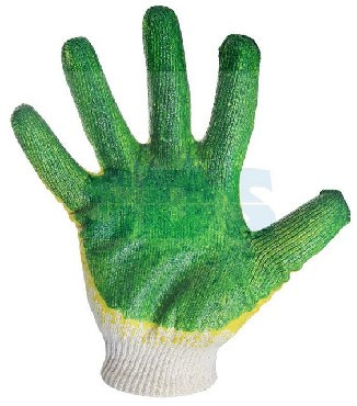 Перчатки REXANT (09-0231) Х/Б с латексным покрытием (14 класс), зеленый (10)