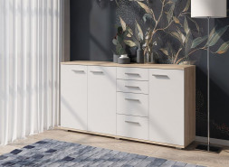 Комод НК-МЕБЕЛЬ FUN комод КД-4 Дуб Сонома/Белый 71336958 (2 кор.)