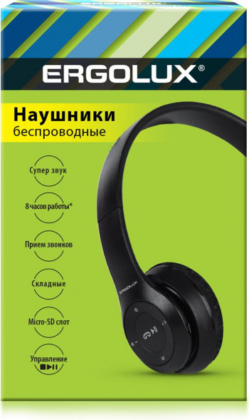 Наушники ERGOLUX (15355) ELX-BTHP01-C02 , черный