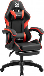 Кресло DEFENDER (64807) Serenity Черн/красн,класс 2,PU,подножка