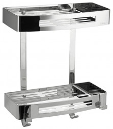 Полка металлическая BRIMIX 5656 Полочка литая, прямоугольная, двойная из нержавеющей стали