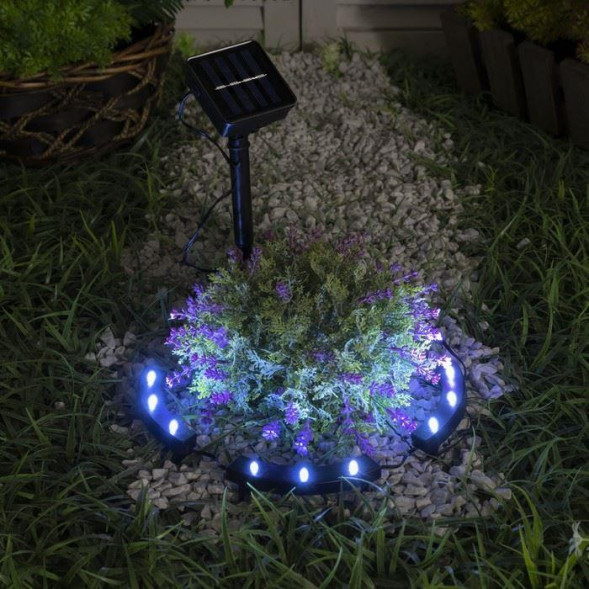 Садовый светильник на солнечной батарее LUAZON LIGHTING Садовый светильник на солнечной батарее Обруч, 9 LED, свечение белое 9146817