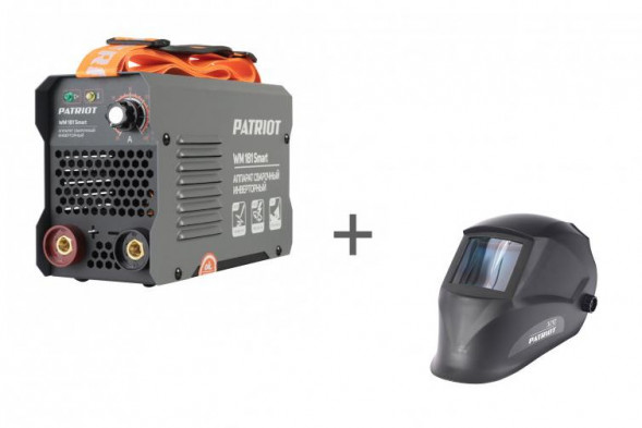 Сварочный аппарат PATRIOT 605302293 Сварочный инвертор WM 181SMART MMA с подарком Маска 301D