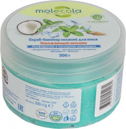 Скраб MOLECOLA Скраб-баттер соляной для тела Освежающий мохито 300 г, 72031