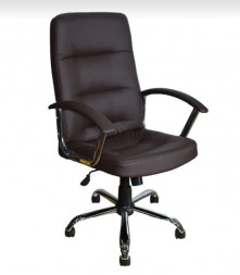 Кресло компьютерное ЯРКРЕСЛА Кр36 ТГ ХРОМ ЭКО3 (экокожа шоколад)