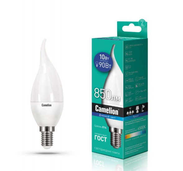 Лампа светодиодная CAMELION (14405) LED10-CW35/865/E14