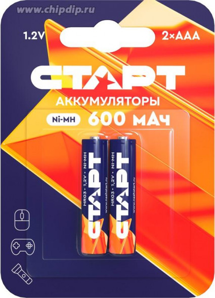 Аккумулятор СТАРТ (19347) HR03 ААА 600mAh Ni-MH BL2