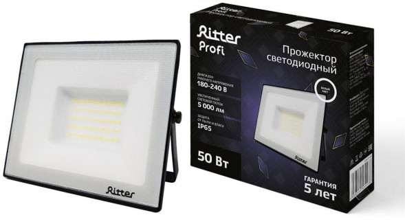 Прожектор светодиодный RITTER 53417 8 PROFI 50 Вт 4000К черный