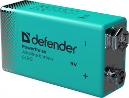 Батарейки DEFENDER (56261) 6LR61-1BL 9V, блистер, 1 шт., PowerPulse
