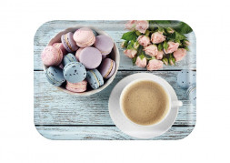 поднос MALLONY Поднос сервировочный FANTASIA, размер 28,9*18,9*1,8 см, из термостойкого пластика с дизайном (008259)